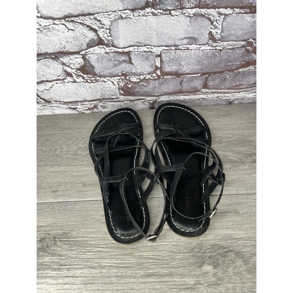 Bernardo Black Leather Gladiator Strappy Thong Sandals Women Sz 7.5M US/38EU - Picture 5 of 16